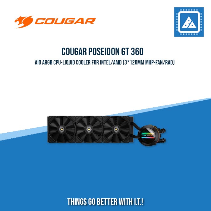 COUGAR POSEIDON GT 240/360 AIO ARGB CPU-LIQUID COOLER FOR INTEL/AMD COUGAR POSEIDON GT 240/360 AIO ARGB CPU-LIQUID COOLER FOR INTEL/AMD